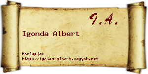 Igonda Albert névjegykártya